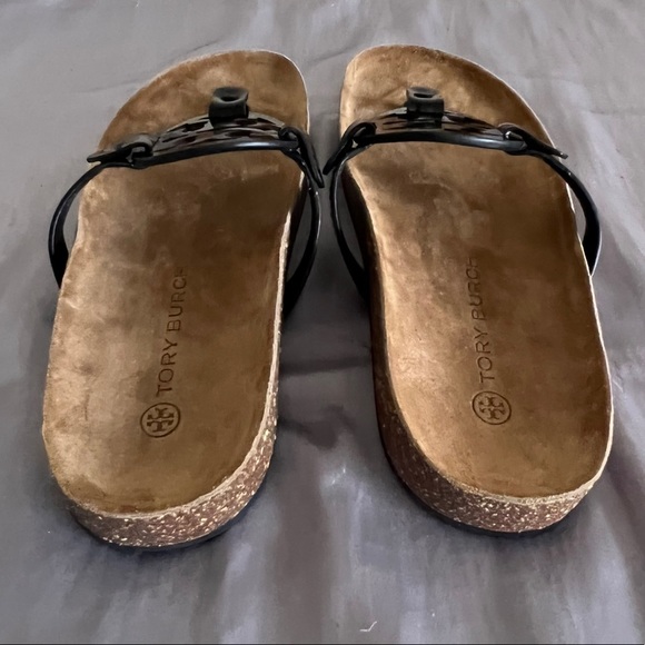 Tory Burch Cloud Miller Black Patent Leather Sandal Shoes 8.5 - Picture 9 of 11